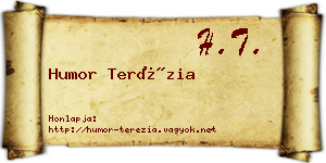 Humor Terézia névjegykártya